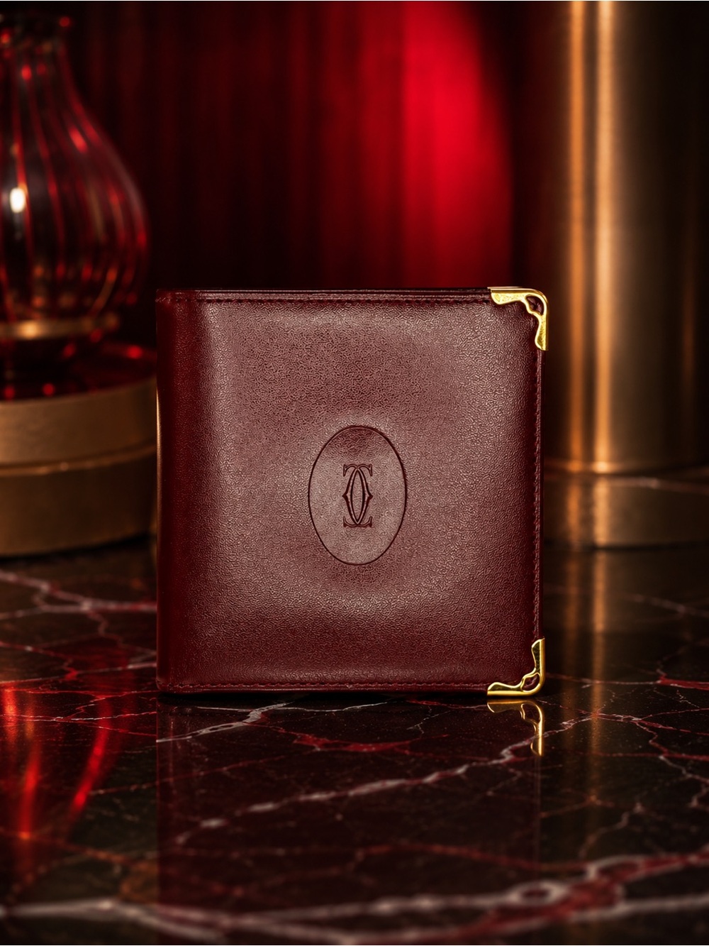 Cartier Bordeaux Leather Bifold Wallet – Like New | Vintage Men’s